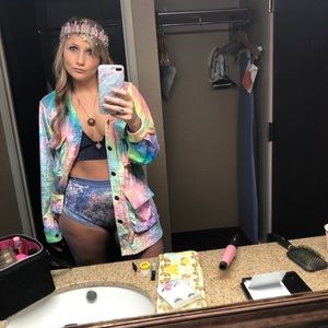 Little Black Diamond 💎 Tie Dye Military Jacket